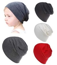 Baby Boy's Hat Kids Cool Knit 17-20 Inch Pack of 4 Black Dark Grey Red White