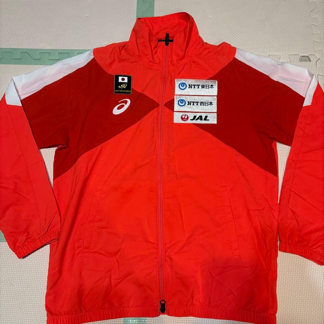 ASICS Japan Wrestling National Team Jacket L Red Meiji JPN Flag
