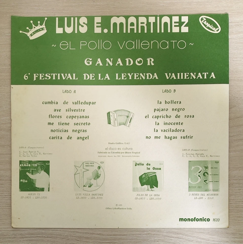 Luis E. Martinez - Cumbia En Valledupar - Monster Cumbia EX RARE Foto 2 de 4
