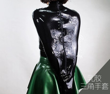 latex catsuit hand catsuit back zip lock zip