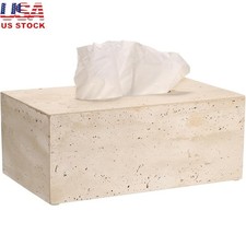 Heavy Duty Travertine Tissue Box Holder Rectangular Decorative Home Office New