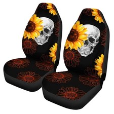 Evankin Sunflower Printed Front Seat Covers 2 Pcs, Vehicle Seat Protector Car