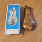 Civil War Reproduction Brass Powder Flask E Pluribus Unum Eagle Italy 4.5"
