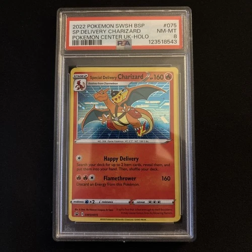 Pokemon Special Delivery Charizard PSA 8 NM-MT SWSH075 Black Star Promo