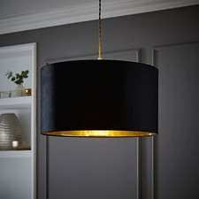 Velvet Lampshade Ceiling Light Easy Fit Pendant Shade Large Drum LED Bulb 45cm