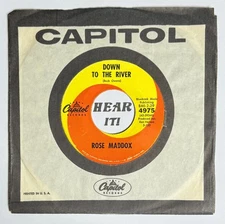 Hot Bakersfield Girl Rockabilly Country 45 ROSE MADDOX Down To The River CAPITOL
