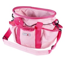HORZE Equestrian Grooming Travel Bag Tote, Adjustable Strap, 6 Compartments,Pink
