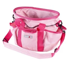 HORZE Equestrian Grooming Travel Bag Tote, Adjustable Strap, 6 Compartments,Pink