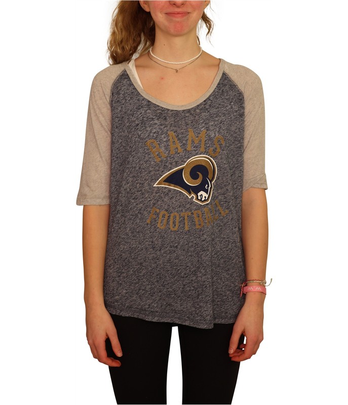 Majestic Womens Rams Football Graphic T-Shirt, Blue, Medium