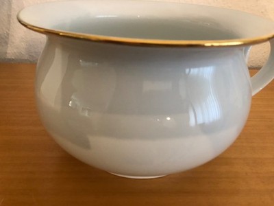 antiker Porzellannachttopf Royal Bavaria KPM weiss mit goldem Rand