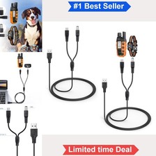 2 Pack Charger Cord for Dog Training Collar 2 in 1 USB Cable 3.3 ft Micro DC