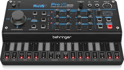 Behringer Pro VS Mini Portable 5-Voice Hybrid Synthesizer with 4 small, black 