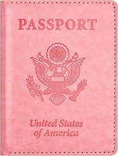 Eoehro Passport and Vaccine Card Holder, Faux Leather Travel Wallet, Compact