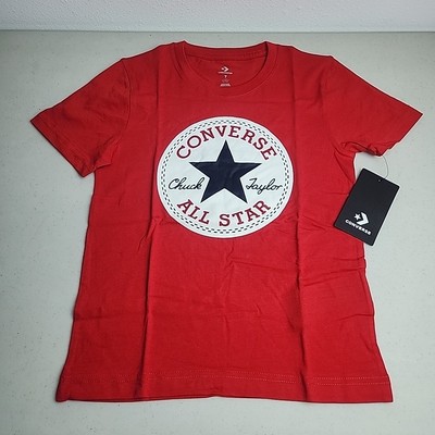 Kid's Converse Chuck Taylor All Star T-Shirt Size Large (6-7 Years) in Red NEW