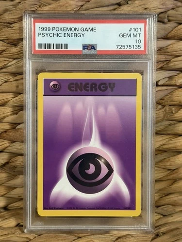 1999 POKEMON GAME #101 PSYCHIC ENERGY PSA 10 GEM BASE SET UNLIMITED