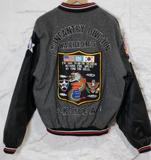 Vintage 90s 92-93 2nd Infantry Division Warriors Korea US Army Souvenir Jacket