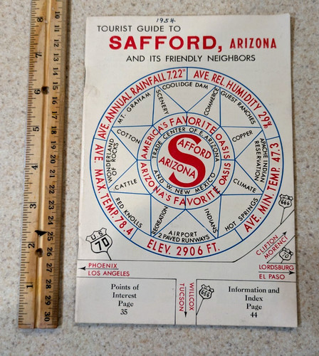 Stafford Arizona Tourist Travel Guide 1954 Vintage Rare Local History Booklet