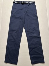 Boys Polo Ralph Lauren Straight Fit Belted Flex Abrasion Chino Pants Navy Sz 7