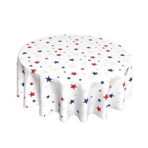 Memorial Day Tablecloth 60 Inch Independence Day Patriotic Round Table Cloth