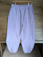 Comfrt Pastel Edit Sweatpants Womens Large Purple Elastic Waist Tapered Leg NWT
