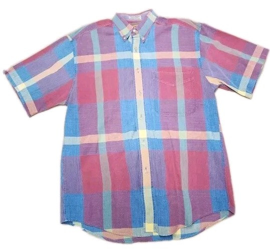 Camicia Adirondack by Savile Fila Manica Corta Bottoni 100% Cotone Uomo Med Plaid