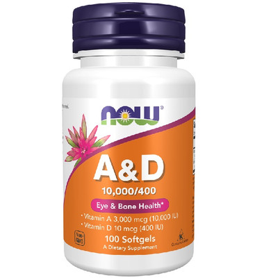 Now Foods Vitamin A&D 10000IU / 400IU 100 Softgels