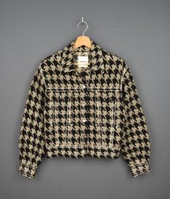 Sandro Houndstooth Cotton-blend Tweed Jacket S size