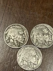 Lot of 3 Buffalo Nickels - Nice Full Date Coins - 1935P, 1936P & 1937P