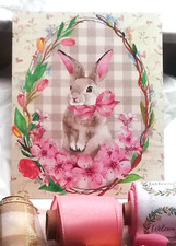 Easter Ribbon  Sign Bundle 8" 10" Metal 4 Corner Prepunched Holes 26 yds Wired