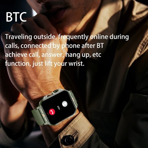 New Rugged Military Smart Watch Men Android iOS Fitness Watches Waterproof 2024 - 第 13/32 張圖片