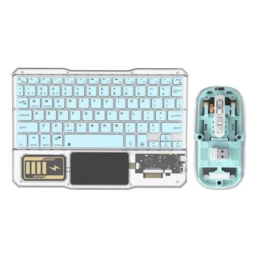 Bluetooth-compatible Wireless Keyboard Transparent Backlit Keyboard for IOS - Picture 16 of 17