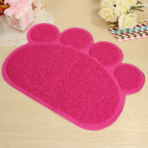 Pink PAW Feed Placement Pet Dog Puppy Cat Feeding Mat Pad PVC Dish Bowl Food UK - Imagen 7 de 7