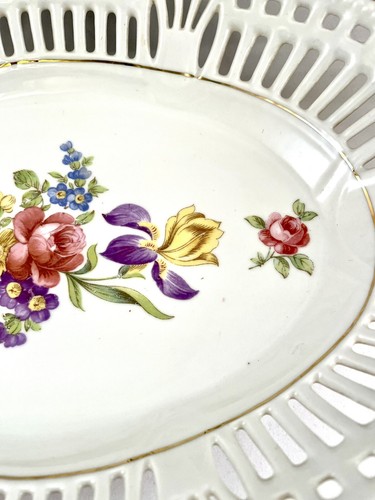 Schrvarzenhammer Reticulated Dish Bowl Bavaria Germany US Zone 11.5in - Picture 5 of 11