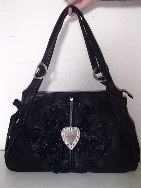 Nwt Y Renato Angi Large Black Leather Purse W Bow Swarovski Nwt Y Renato Angi Large Black Leather Purse W Bow Swarovski Crystal Mirror