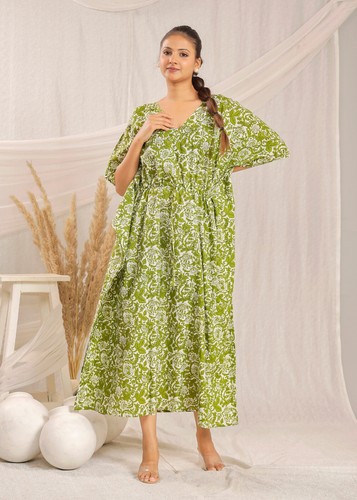 Vestido Kimono Algodón Orgánico, Ligero Algodón Turco Largo Playa Envoltura Kaftan - Imagen 6 de 8