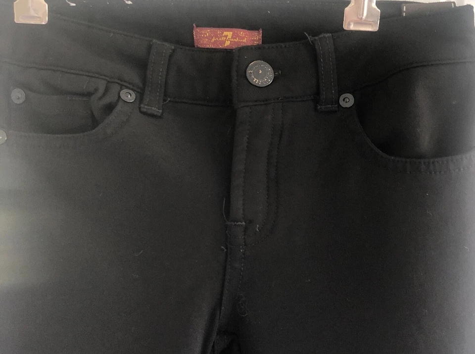 7 For All Mankind Jeggings Negros Calce Ajustado Niñas Talla 7 Usados en Excelente Condición Foto 2 de 4