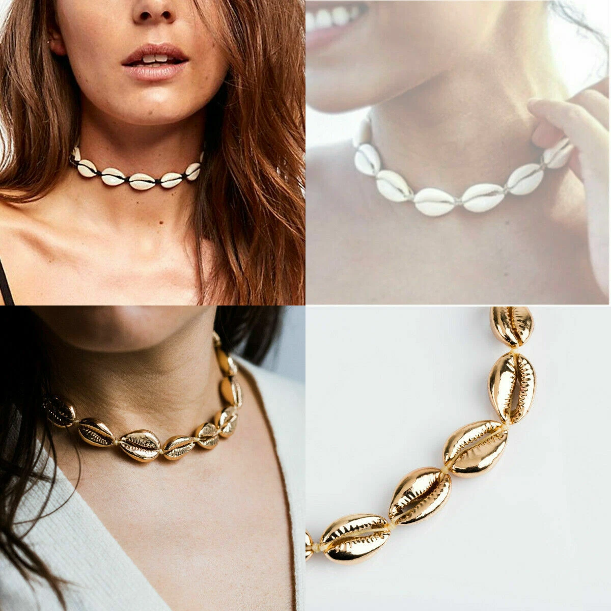 Shell necklace choker best sale gold