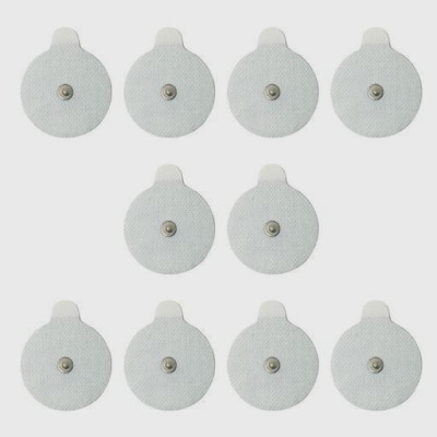 TENS Electrodes w/ Premium Gel-2'' Round Snap Replacement Pads 5 pairs (10 pads)