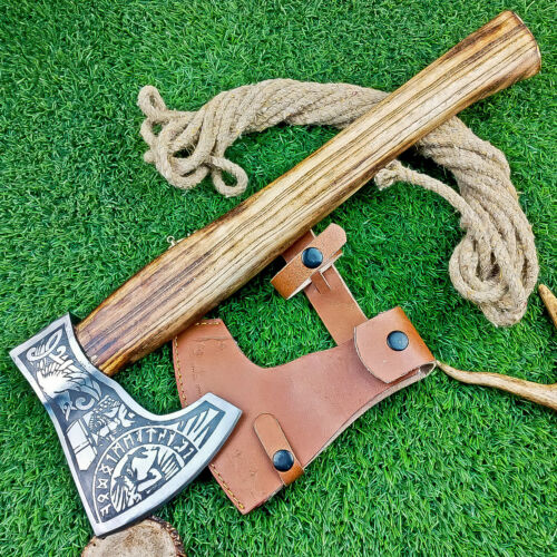 CUSTOM HAND FORGED Carbon Steel Viking VALHALLA Axe Tomahawk Throwing Axe IT-731