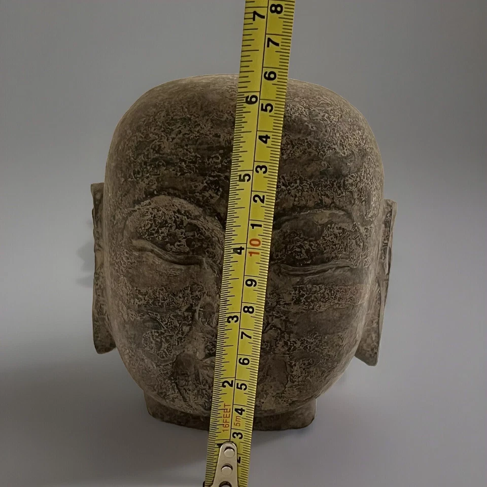 Antigua Cabeza de Buda de una Dinastía Canción China Lohan Yuan Piedra Tallada Sólida RARA Foto 2 de 4