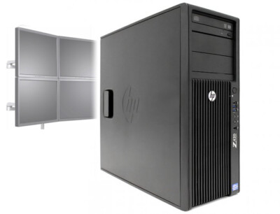 HP Z420 4-Monitor Trading/Business Computer Xeon 2.80GHz 16GB/256GB+1TB