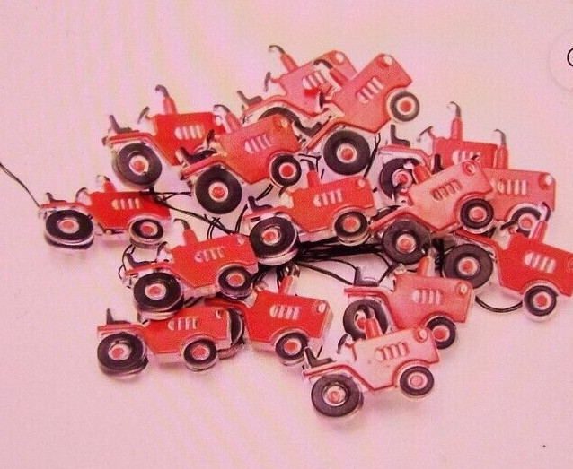 NWT Holiday time LED antique red tractor garland 15 count lights 5 ft Christmas