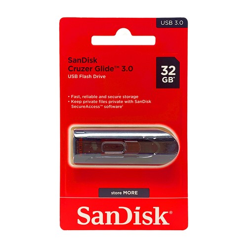 Pen de memoria de pulgar unidad flash SanDisk Cruzer Glide 32 GB USB 3.0 unidad flash - Imagen 1 de 3