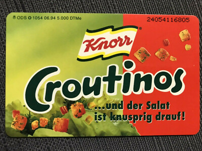 O 1054 06.94 6 DM Knorr Croutinos Salat Crouton Design nur 5000 Ex Neu***Mint***