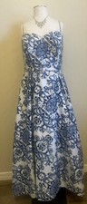 Betsy Adams Blue White Floral Hi-Lo. Size 14W