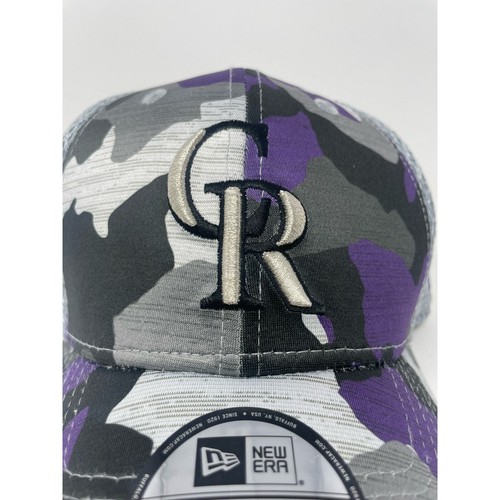Colorado Rockies New Era Hat Gray Purple Camo 39Thirty Active Stretch Fit Cap - Picture 2 of 5
