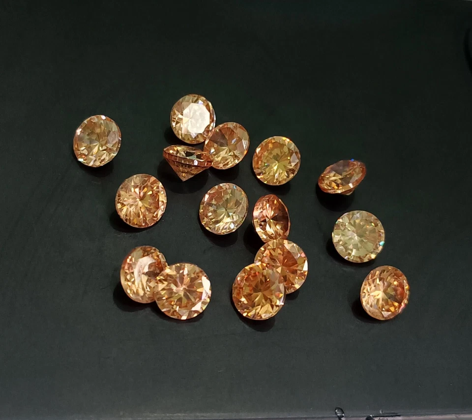 Lote de 20 piezas de piedras preciosas sueltas certificadas con zafiro champán natural corte redondo Foto 4 de 4
