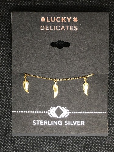 LUCKY BRAND Sterling Silver "Delicates" Leaf Charms Gold-Tone Bracelet NWT $39 - Picture 5 of 12