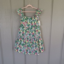 Eliza J Women Flutter Sleeve Fit And Flare Sundress Plus Size 18 Preppy Cotton