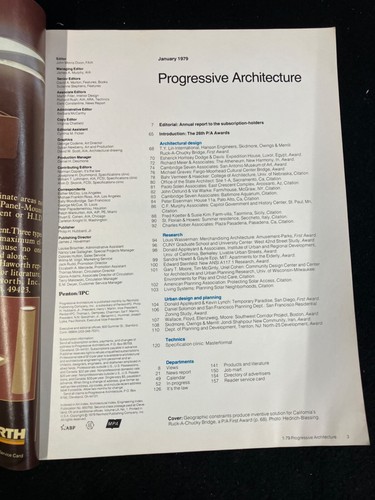 1979 PROGRESSIVE ARCHITECTURE MAGAZINE 26TH ANNUAL DESIGN AWARDS, JANUARY - Picture 4 of 5